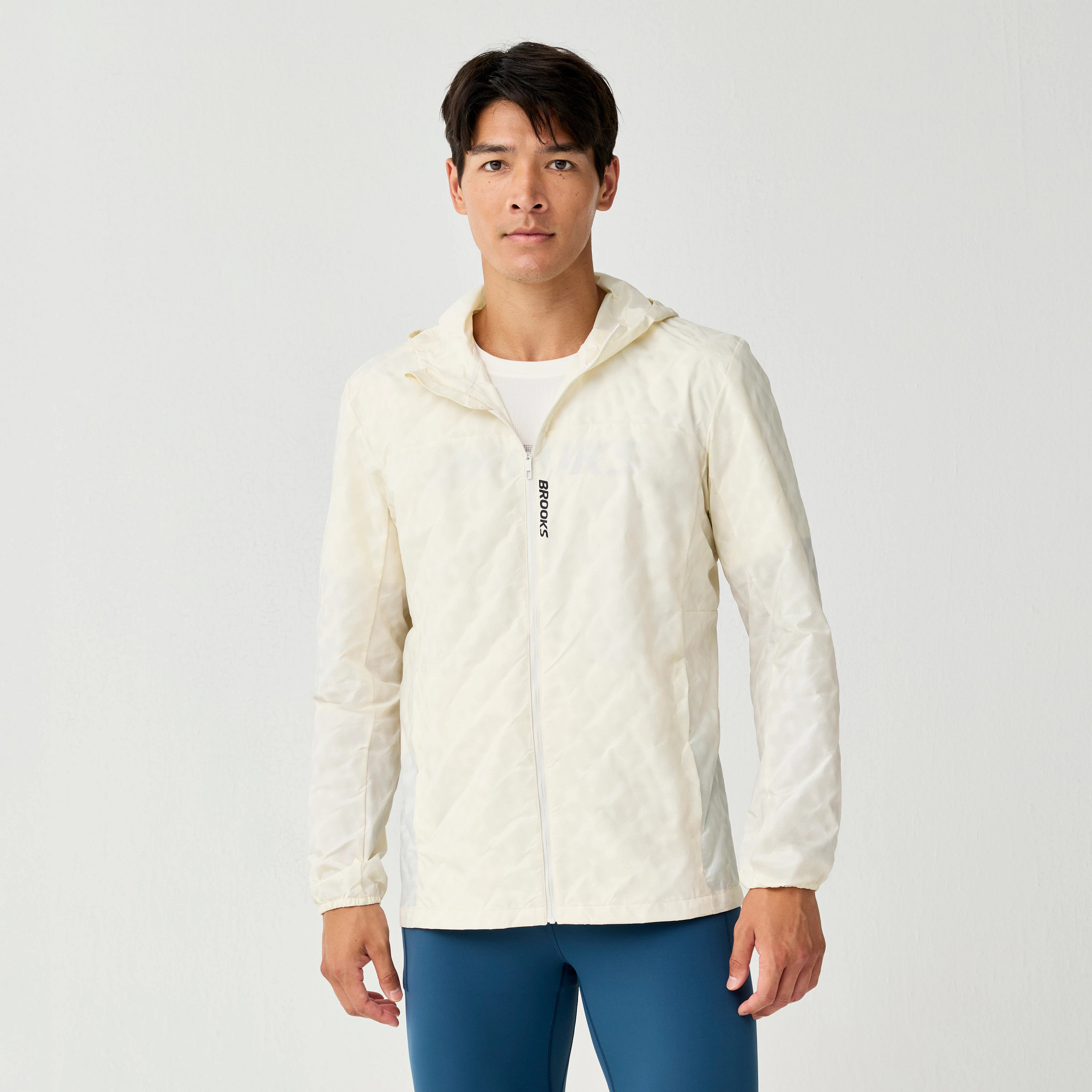 Men's Brooks Canopy Reflective Jacket - Reflective Bone, Size: L | Apparel - Road Runner Sports