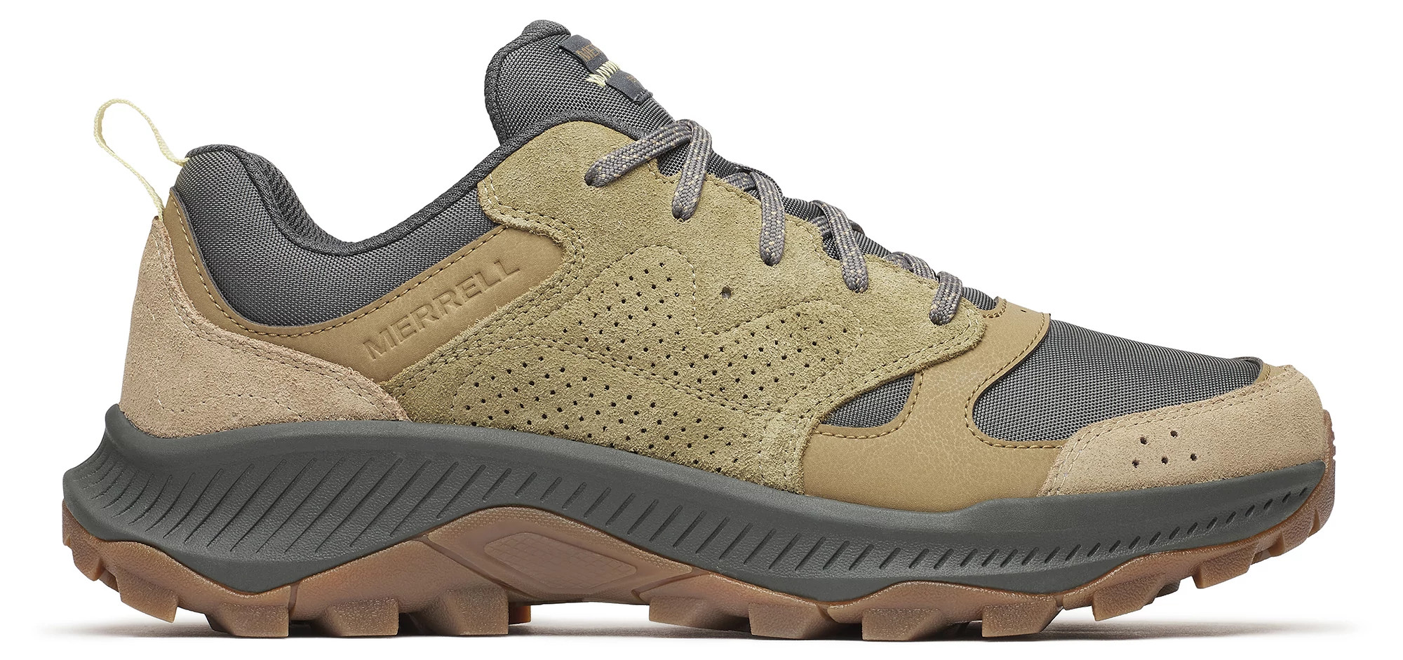 Merrell Tempo Sol Hiking Shoes Mens 11.5 Dark Moss Green Suede Trail Sneakers‎ Merrell Tempo Sol Mid Waterproof Men main image 2