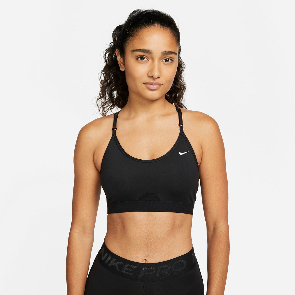 Nike Womens Indy Logo Bra Black/Black/Cool Grey MD 