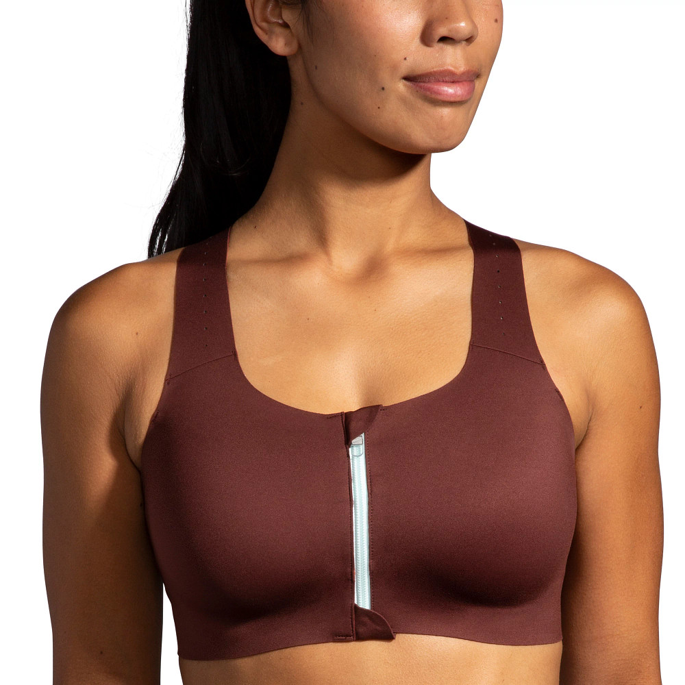 Womens Brooks Dare Zip Run Bra