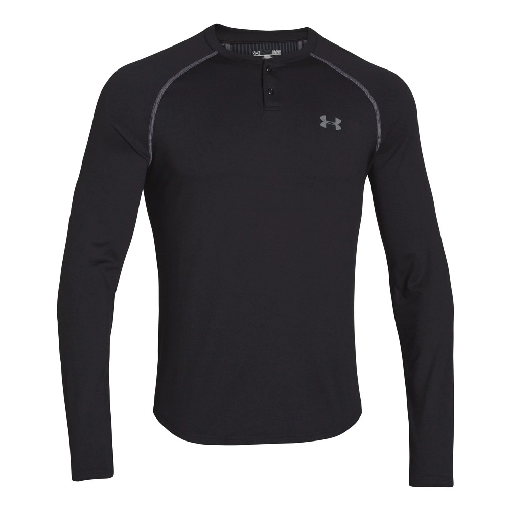 Mens Under Armour ColdGear Infrared Henley Long Sleeve No Zip Technical Tops